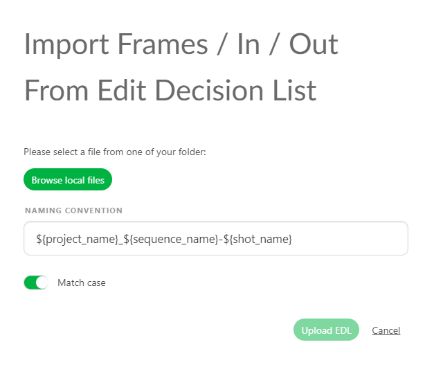 Import EDL Menu