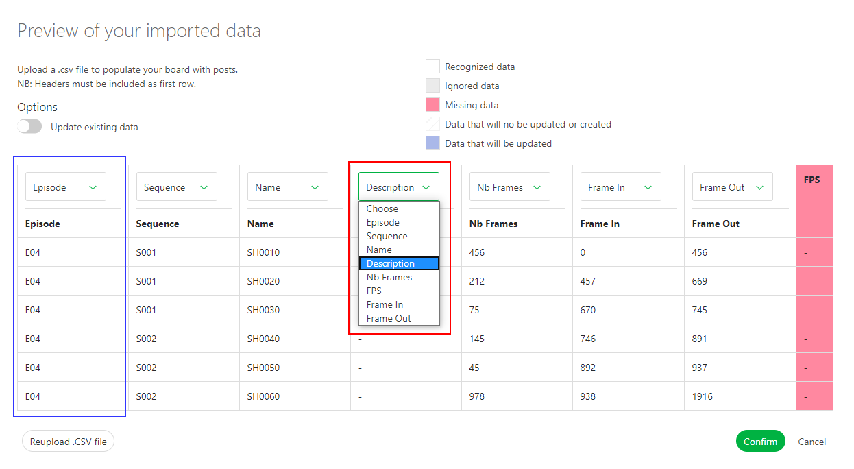 Import data copy paste data